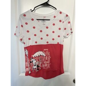 Disney Parks‎ Minnie Mouse on Main Street Polka Dot Pink T-shirt Size XS